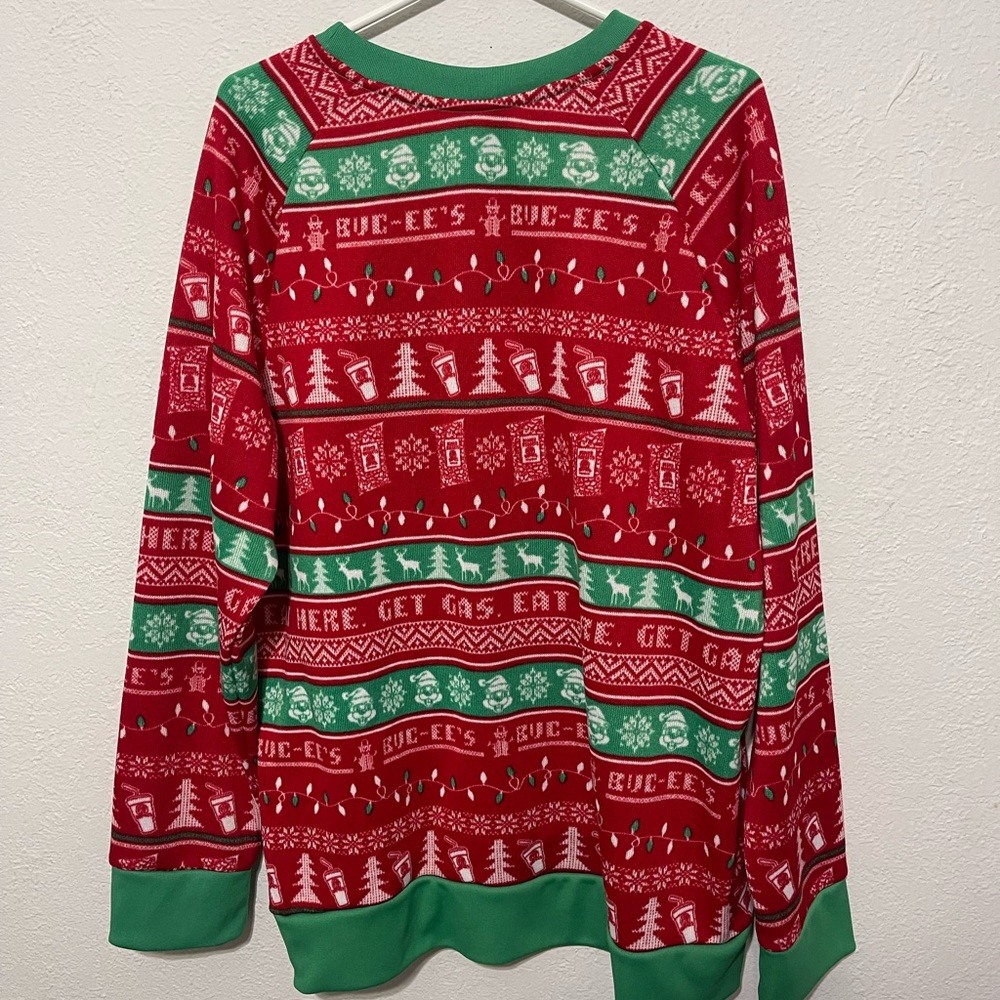 Buc-ee's Red and Green Holiday Sweater - Picture 3 of 5